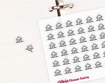 L136 Clear house sticker, house label, transparent sticker, clear sticker, Clear planner stickers