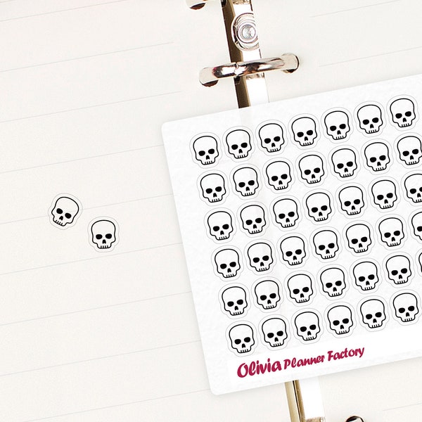 L455 Clear Skull stickers, Skeleton Stickers, planner stickers, Mini size sticker, ECLP sticker, passion planner, happy planner
