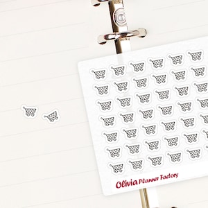 L134 Clear Planner Sticker. clear shopping cart sticker, cart label, shopping cart icon, clear sticker