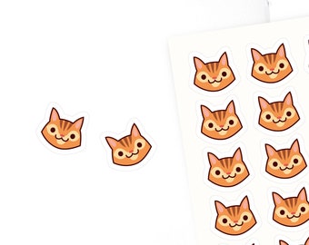 M152 kattenstickers / kattengezichtstickers / huisdierstickers / matte plannerstickers / ECLP / dagboekstickers
