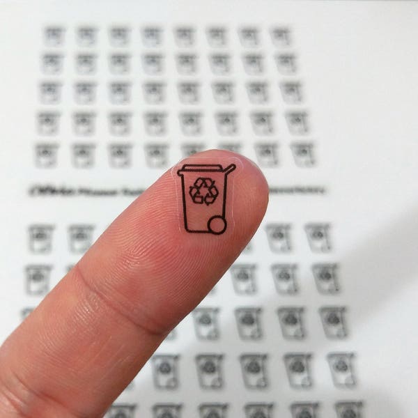 Clear Waterproof Planner sticker. clear recycle bin sticker, recycle bin label,recycle bin icon, transparent sticker, clear sticker (L182)