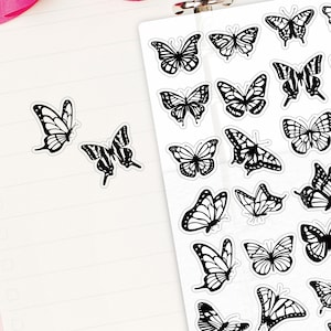 TB035 Clear Butterfly sticker, Planner decoration sticker, ECLP, Erin condren, passion planner, happy planner image 1