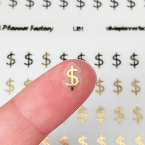 Money sticker, dollar label, coin icon, transparent sticker, clear sticker, gold foil sticker, foil sticker (G181)
