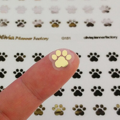 35pcs Dog Paw Gold Foil Clear Sticker / Dog Paw Sticker / Pet Etsy