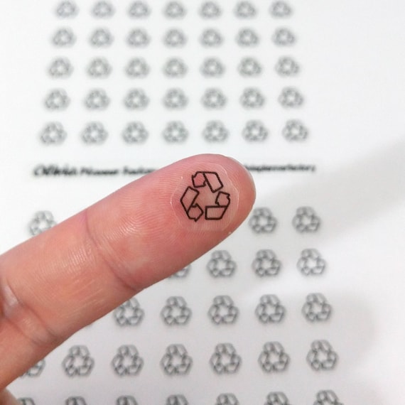 Clear Waterproof Planner sticker. clear recycle sticker, recycle label,recycle icon, transparent sticker, clear sticker (L187)