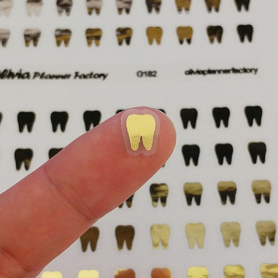 40pcs gold foil tooth sticker / dental sticker / gold tooth Etsy