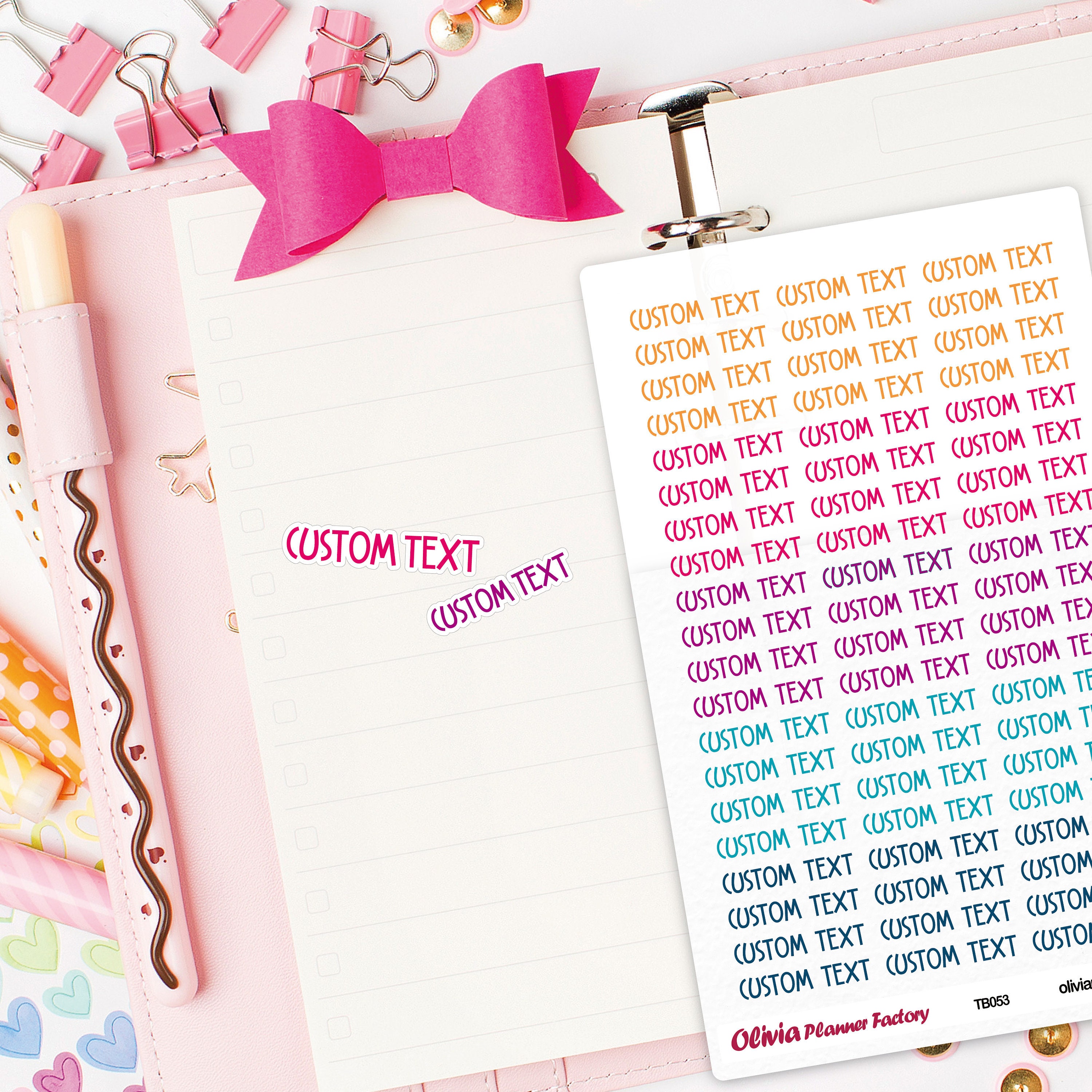 TB052 Custom Text Planner Sticker Custom Word Sticker ECLP - Etsy