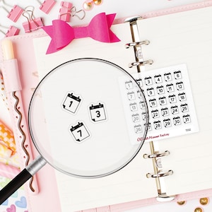 T032 Month number stickers, Number stickers, transparent sticker, clear sticker, Planner sticker