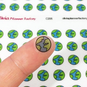 35pcs clear earth stickers / earth stickers / planet patrick / Clear Planner stickers / ECLP / Journal stickers (C205)