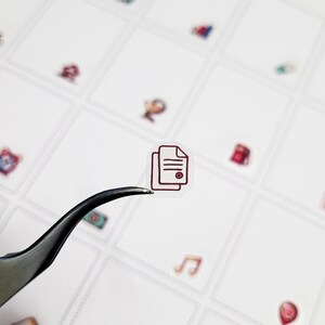 C103 Clear documents sticker, application label, documents icon, transparent sticker, clear sticker, Cute stickers