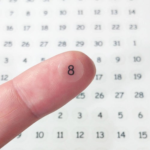 T024 Clear Round Number Sticker. Month Sticker Number Labels Etsy