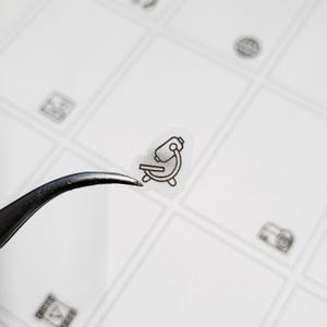 Clear Waterproof Planner Sticker. clear reserch sticker, lab label, science icon, transparent sticker, clear sticker (L108)
