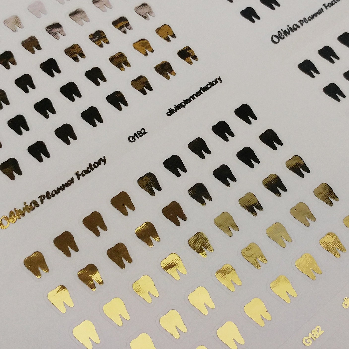 40pcs gold foil tooth sticker / dental sticker / gold tooth Etsy