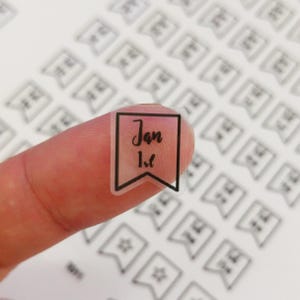 T011 2021 clear month & date sticker, transparent sticker, clear sticker