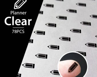 Clear Waterproof Planner Sticker. pencil sticker, school sticker, study sticker, transparent sticker, clear sticker (L141)