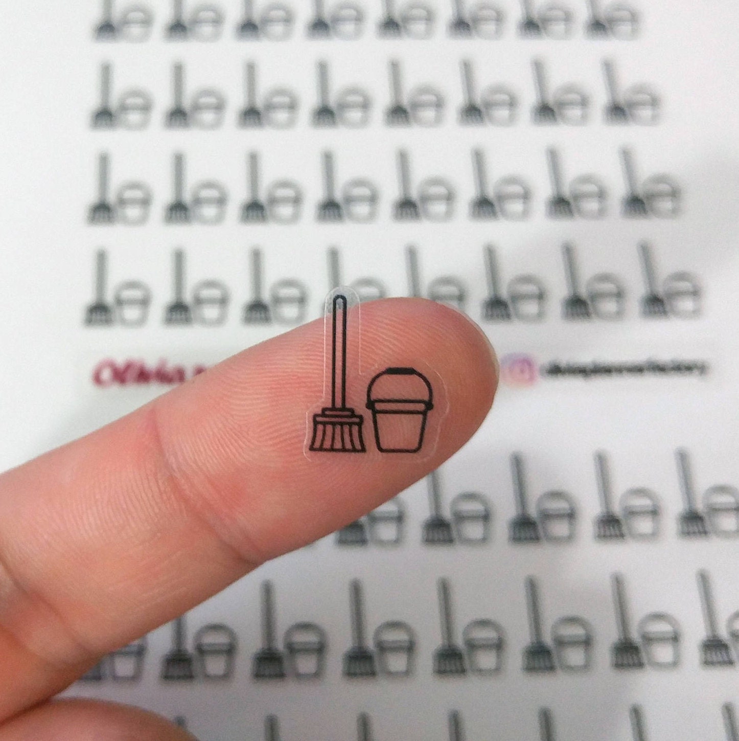 L146 Clear Waterproof Planner sticker. clear cleaning sticker, cleani…