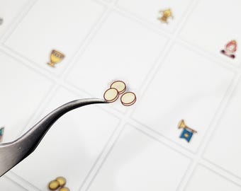 C450 clear gold coin sticker, game item icon, dungeon and dragon stickers, cute stickers, planner stickers, clear stickers