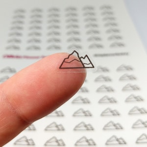 Clear Waterproof Planner sticker. clear mountain sticker, vacation label, hiking icon, transparent sticker, clear sticker (L224)