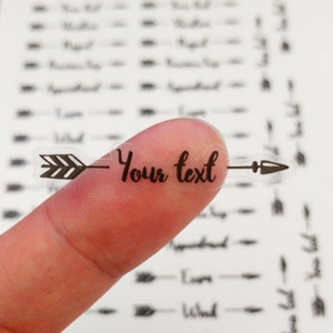 TB027 Clear custom text planner sticker, header sticker, arrow sticker, ECLP, Erin condren