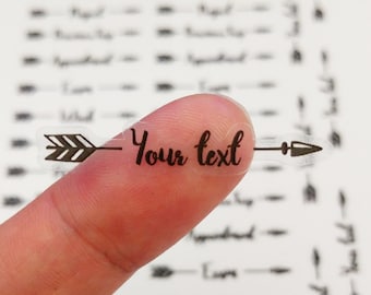 TB027 Clear custom text planner sticker, header sticker, arrow sticker, ECLP, Erin condren