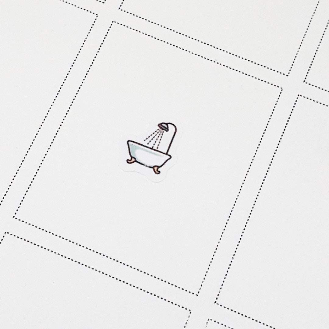 M012 SHOWER Stickers / Bath Stickers / Daily Life Stickers / Matte