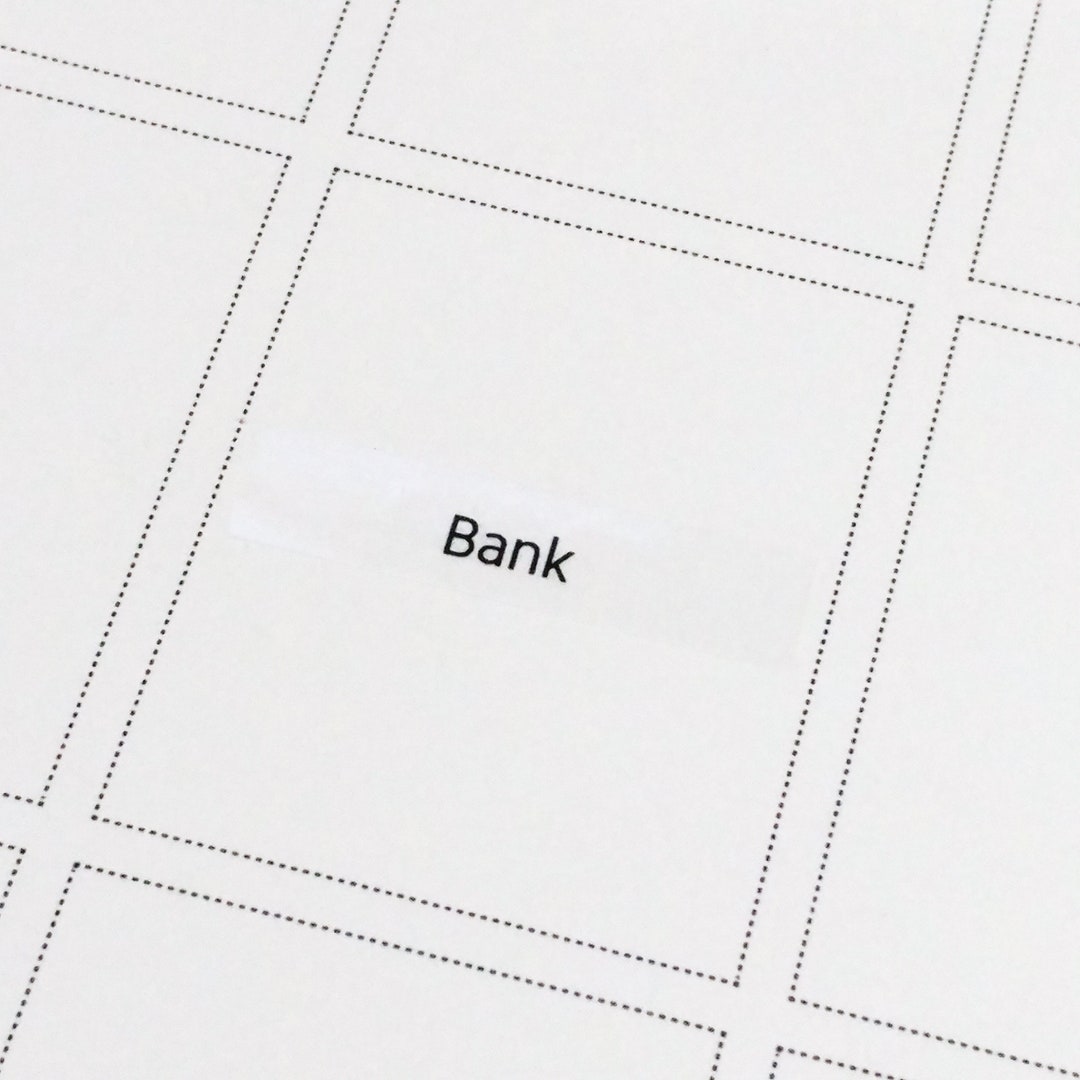 Sticker Bank Label TM109 35pcs Clear BANK Stickers / Minimal Letter Stickers / School ...