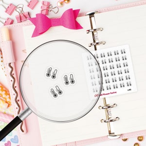 L488 Clear Thermometer stickers, Temperature stickers, Weather stickers, transparent sticker, clear sticker, Planner sticker