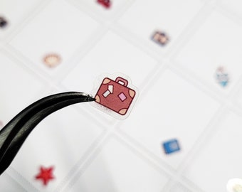 C116 LUGGAGE stickers / Vacation stickers / Daily life stickers / Colored clear stickers / ECLP / Journal stickers