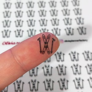 Clear Waterproof Planner sticker. clear ski sticker, ski label, ski icon, transparent sticker, clear sticker (L155)