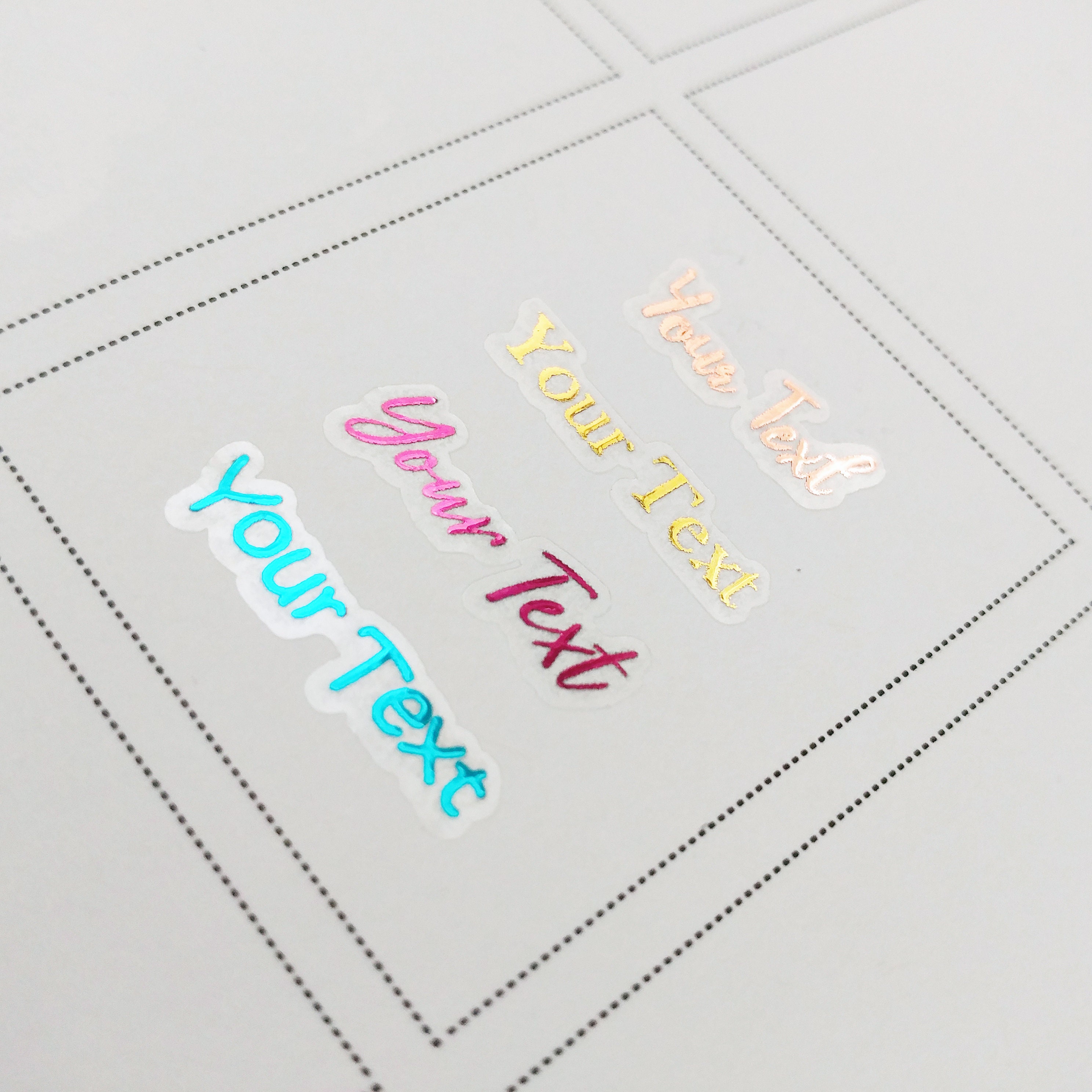 TB031 White gloss custom text planner sticker, Foiled text sticker, E…