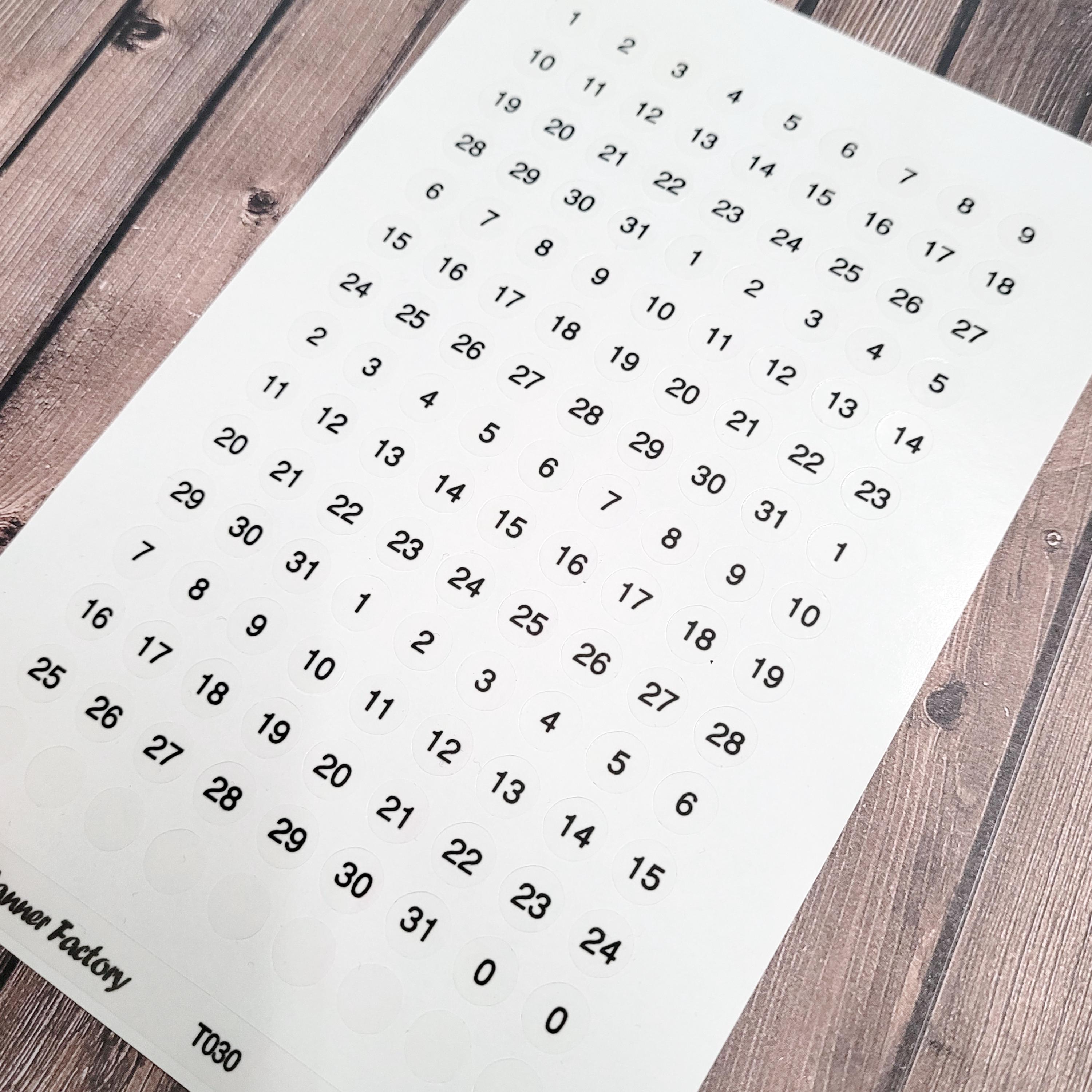 124 Pcs Round Number Sticker. Month Sticker, Number Label, Round Number ...