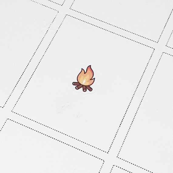 M056  CAMP FIRE stickers /  Camping stickers / Daily life stickers / Matte Planner stickers / ECLP / Journal stickers
