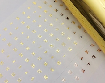 Gt006 foiled round number sticker. month sticker, round number sticker, eclp sticker, erin condren planner, passion planner, happy planner