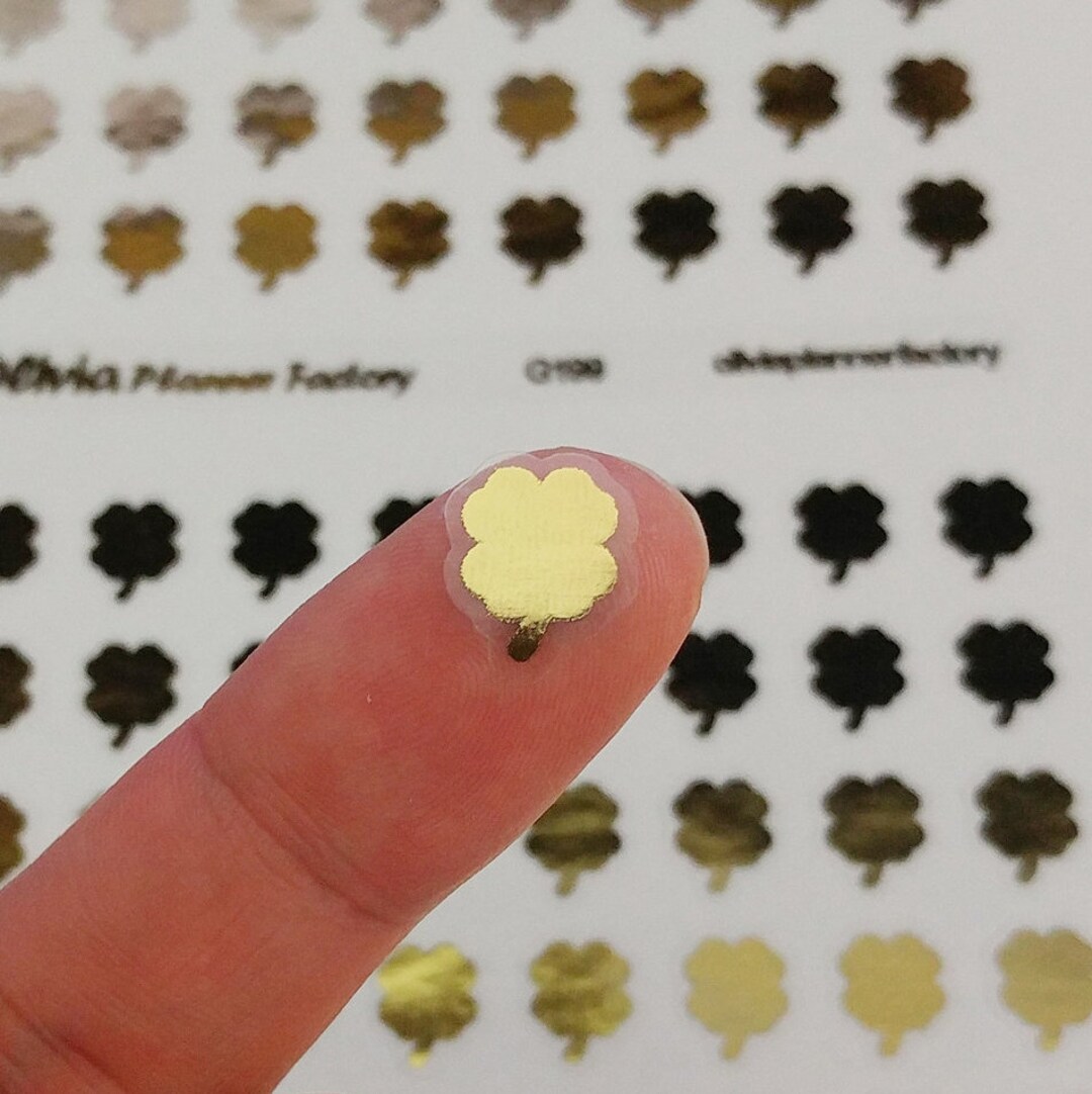 Klor Sticker 40pcs Foil Clover Sticker / Clover Sticker / Saint Sticker / Foil ...