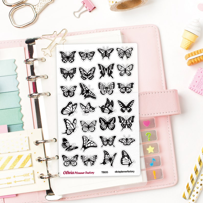 TB035 Clear Butterfly sticker, Planner decoration sticker, ECLP, Erin condren, passion planner, happy planner image 2