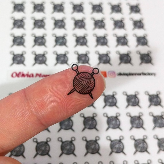 Clear Waterproof Planner sticker. clear knitting sticker, knitting label, knit icon, transparent sticker, clear sticker (L154)