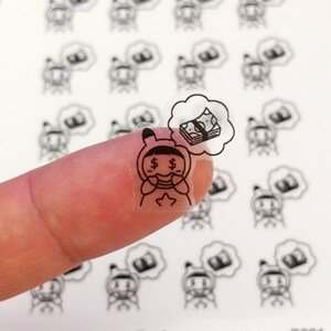 B001 Payday sticker, character sticker, money sticker, clear sticker, ECLP sticker, passion planner, happy planner
