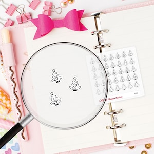 T031 Clear Christmas countdown sticker, x-mas countdown sticker, ECLP, Erin condren, passion planner, happy planner