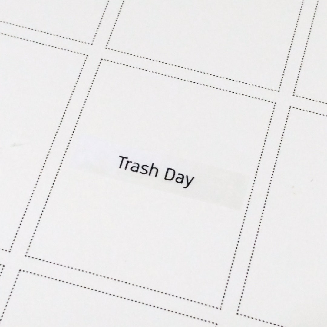 TM083 35pcs Clear TRASH DAY Stickers / Minimal Letter Stickers Etsy