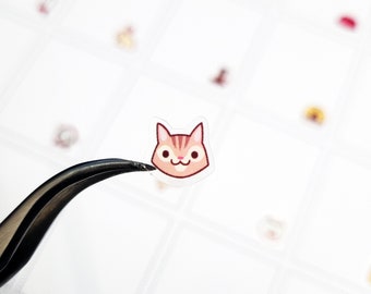 C152 kattenstickers / kattengezichtstickers / huisdierstickers / doorzichtige plannerstickers / ECLP / dagboekstickers