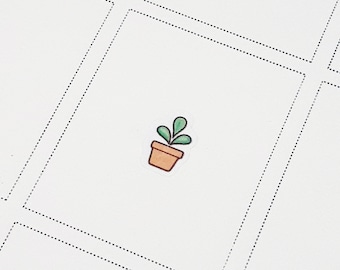 M073 FLOWERPOT stickers / Plants stickers / Daily life stickers / Matte Planner stickers / ECLP / Journal stickers