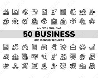Business Outline Icon Pack, SVG, PNG, Vector Icons