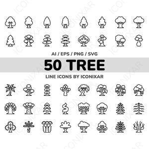 Baum Umriss Icon Pack, SVG, PNG, Vektor-Icons