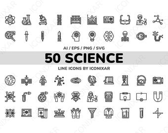 Science Outline Icon Pack, SVG, PNG, Vector Icons