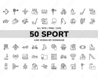 Sport Outline Icon Pack, SVG, PNG, Vector Icons