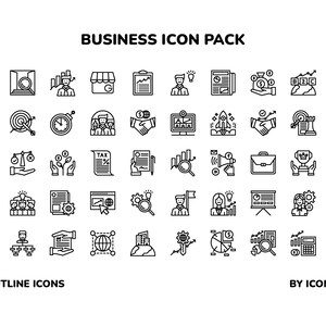 Business Outline Icon Pack, SVG, PNG, Vector Icons - Etsy