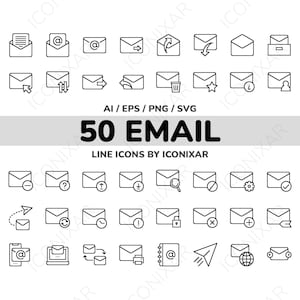 Email Outline Icon Pack, SVG, PNG, Vector Icons