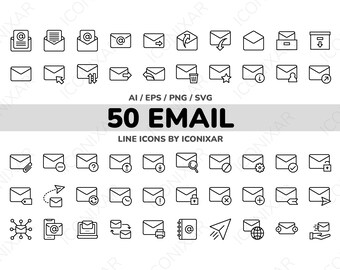Email Outline Icon Pack, SVG, PNG, Vector Icons