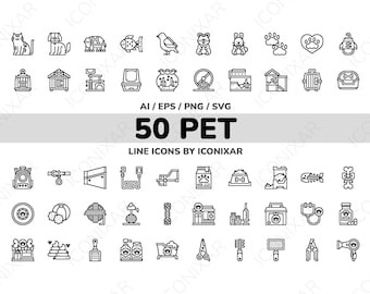 Pet Outline Icon Pack, SVG, PNG, Vector Icons