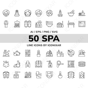 Spa Outline Icon Pack, SVG, PNG, Vector Icons